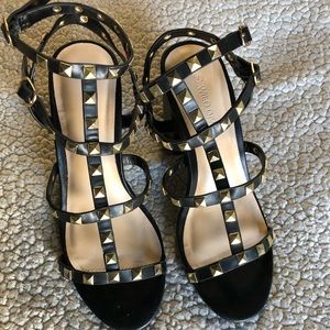 Studded strappy heels
